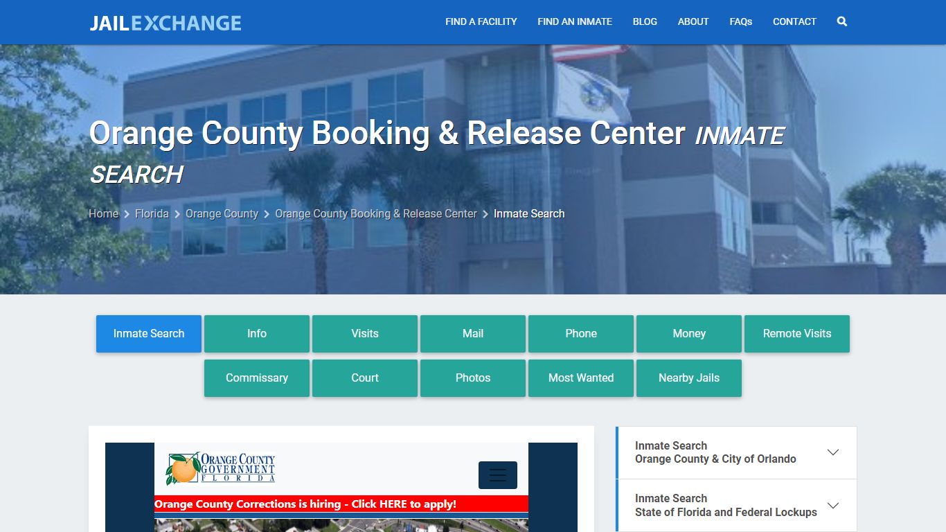 Orange County Booking & Release Center Inmate Search - Jail Exchange
